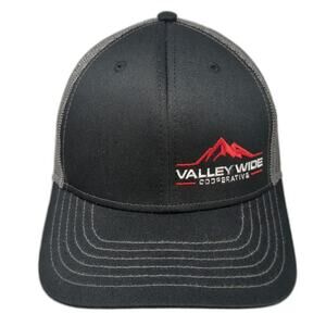 Otto Valley Wide Cooperative Mountain Black Trucker Hat One Size Mesh Snapback